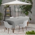 thumbnail image 2 of Vargottam Indoor/Outdoor Tablecloth 58" x 82" Inch Rectangular Tablecloth with Umbrella Hole & Zipper, Waterproof Patio Table Cloths, Spring/Summer Table Covers for Backyard /BBQs - Gray, 2 of 6
