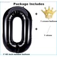 thumbnail image 2 of Globos de aluminio con forma de hormiga, 40 cm, número 0, negros, con corona dorada, 2 of 3
