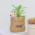 thumbnail image 3 of Flower Pot, Planter Retro Flowerpot For Home Desk Tabletop Herbs Plant Bear Brown, 3 of 7