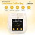 thumbnail image 3 of (2-Pack, Large 12in x 12in) Cold Brew Coffee Filter Bag for Mason Jar, Reusable, 100% Organic Cotton Cloth with Drawstrings, For Straining Coffee, Tea, Nuts, Milk, Cheese, 2 Pack, 3 of 4