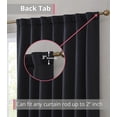 thumbnail image 2 of THD Grant 100% Blackout Rod Pocket Window Curtain Panels Energy Efficient Total Privacy Curtains for Living Room Bedroom - Set of 2 Panels (Black, 52 W x 45 L), 2 of 7