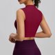 thumbnail image 5 of Basic White Tank Top Mujeres de Cuello Alto de Malla de Doble Cara Que Absorbe Golpes Yoga Top, Body Shaping Tank Tops para Mujeres con Taza Fija, 5 of 7