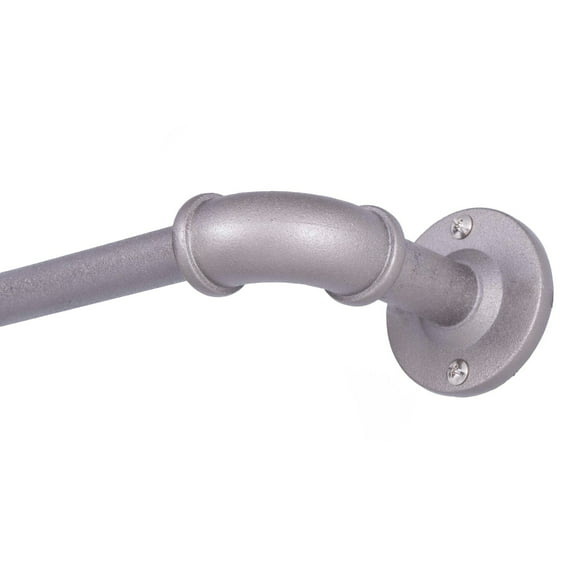 Sun Zero Bronn 3/4" Light Blocking Wrap Around Window Curtain Rod, 36-66", Polished Pewter