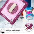 thumbnail image 7 of ELEHOLD Rugged Case for iPad Air 11 inch 2024/iPad Air 4th 5th Gen 3-Layer Hybrid Muti-Functional Case with 360° Rotating Kickstand Handstrap Crossbody Shoulder Strap Shockproof Case, Rose + Pink, 7 of 7