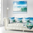 thumbnail image 3 of Designart White and Blue Waves under Sun - Seascape Throw Pillow - 18x18, 3 of 5