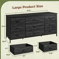 thumbnail image 4 of EnHomee Black Dresser TV Stands for Living Room 9 Drawers Fabric Dressers for Bedroom Long Dressers & Chests of Drawers,47.2"Lx15.4"Wx27.6"H, 4 of 8