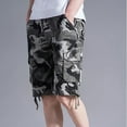 thumbnail image 4 of IROINNID Discount Cargo Shorts for Men Camouflage Work Shorts Multiple Pockets Straight Tube Five Piece Pants Beach Vacation Shorts,Gray, 4 of 5