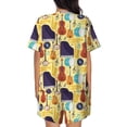 thumbnail image 3 of Qekee Musical Instruments Women's Pajama Set Short Sleeve Sleepwear Summer Home Wear with Pockets Soft Short Sleeve Shirt - Musical Instruments, 3 of 9