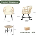 thumbnail image 7 of 3-Piece Outdoor Rocking Bistro Set, Wicker Rocking Chairs Set of 2 with Coffee Table and Thick Cushions, Outdoor  Furniture Set, Front Porch Furniture Set for Garden, Balcony, Backyard, 7 of 7