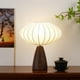 thumbnail image 1 of Lámpara de mesa pequeña de tela de madera maciza para el hogar, lámpara de noche para dormitorio, estudio, dormitorio, luz de noche LED, lámpara de ambiente, decoración, lámpara de mesa de tela, 1 of 7