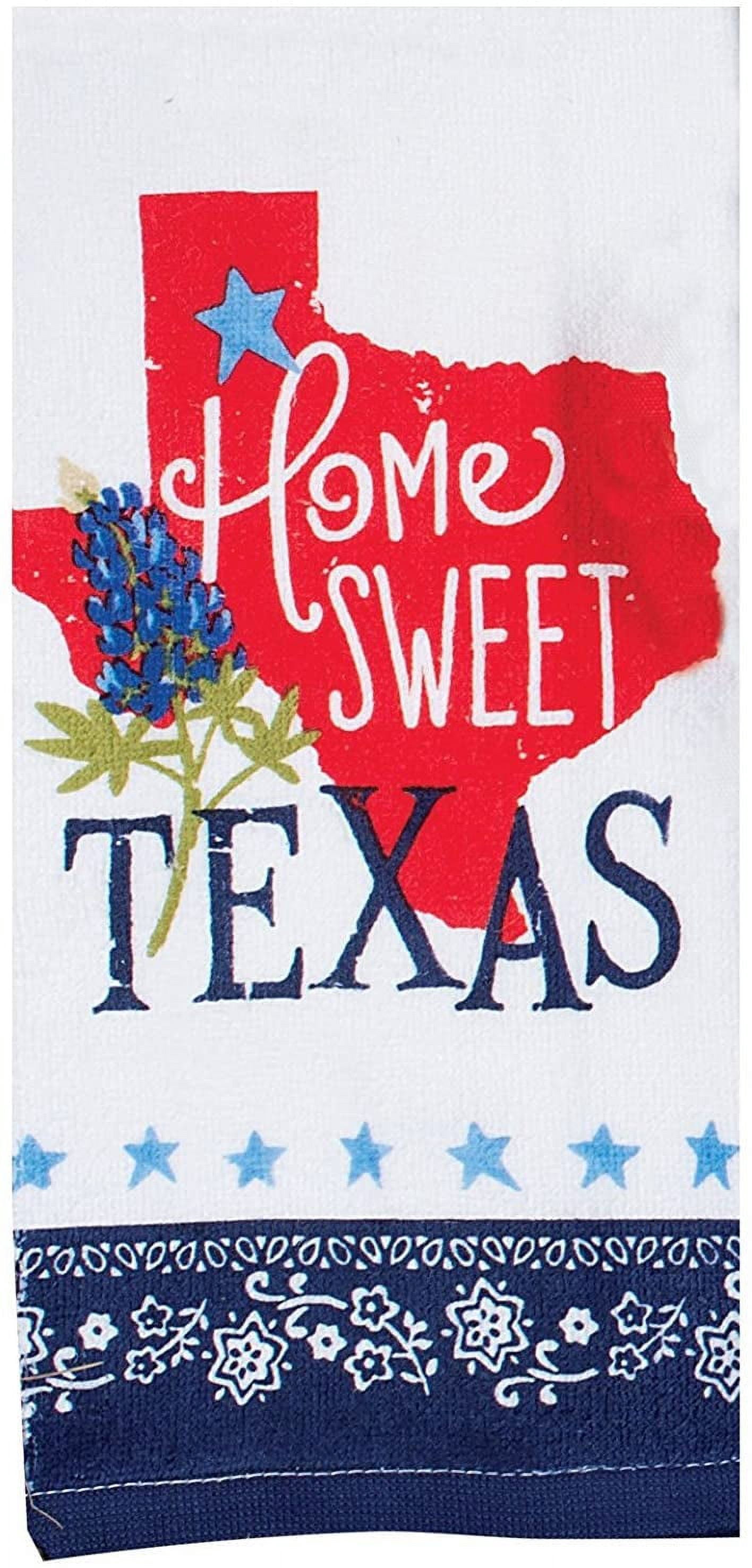 Kay Dee Designs Home Sweet Texas Bluebonnets Tea Towel and Cotton Terry Dishtowel (2 Item Bundle)
