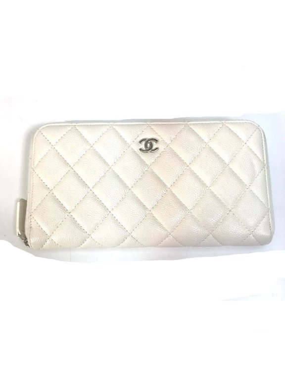 Pre-Owned CHANEL A50097 Matelasse CC Coco Mark Round Zip Quilted Long Wallet in... (Good)