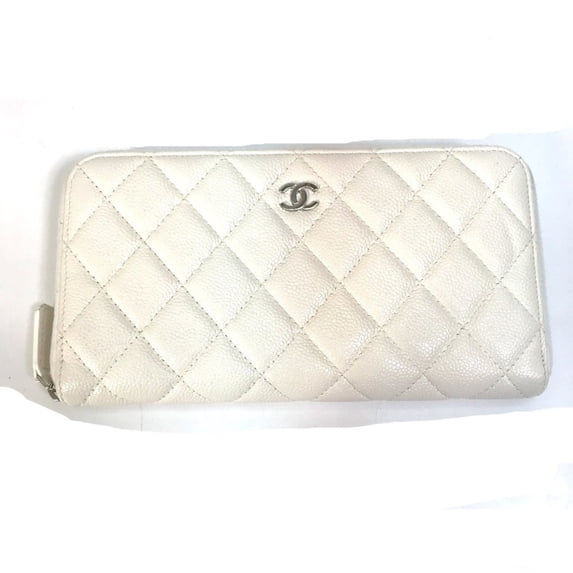 Pre-Owned CHANEL A50097 Matelasse CC Coco Mark Round Zip Quilted Long Wallet in... (Good)