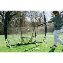 Tanner Portable 7' x 7' Baseball Net Softball Batting Net with Catch Sock for Hitting and Pitching - Softball/Baseball Practice Net Includes Strike Zone and Carrying Bag | Black an