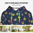 thumbnail image 4 of Daiia Mardi Gras Carnival Pattern Women's Fashion Hoodies & Sweatshirts with Kangaroo Pocket Hooded Sweatshirt with Eye-catching Drawstrings-X-Large, 4 of 7