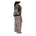 thumbnail image 3 of MICHAEL MICHAEL KORS Womens Beige Animal Print Long Sleeve Asymmetrical Neckline Top Plus 3X, 3 of 4