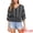 Black, variant on Women's V Neck Chiffon Smocked Batwing Dolman Sleeve Blouses XS White Black