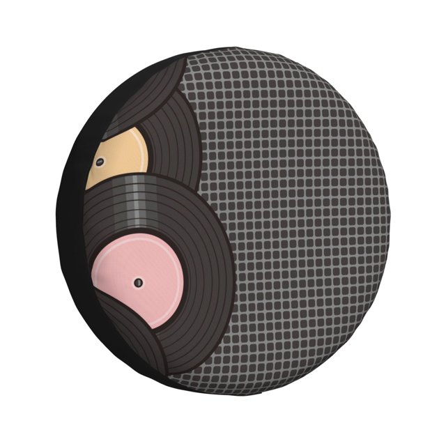 Fotbe Vinyl Records Funda de Llanta de Repuesto con Estampado, Engrosada, Ajuste Universal para Jeep, Remolque, RV, SUV, Camión-14 inch