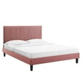 thumbnail image 2 of Modway Peyton Performance Velvet Queen Platform Bed in Dusty Rose, 2 of 10