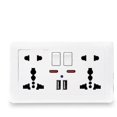 thumbnail image 1 of White Universal 5 Hole Wall Power Socket Led Indicator, 1 of 5