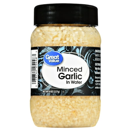 (3 Pack) Great Value Minced Garlic in Water, 8 oz (Best Way To Mince Garlic)