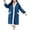 Blue, variant on Riecok Robes for Women Plus Size Cozy Soft Long Sleeve Warm Bathrobe with Front Pockets and Tie Closure Casual Housecoat Brown Free Size