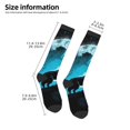 thumbnail image 2 of Naloa Blue Full Moon Wolf Thigh High Socks Extra Long Stretchy Sock Women Over Knee High Opaque Stocking Daily Wear, 2 of 6