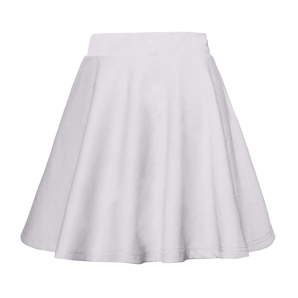 Faldas de Verano Cortas de la Mujer A-Línea Color Sólido Medio Mini Falda Casual Cintura Elástica, Faldas de Línea a para las Mujeres