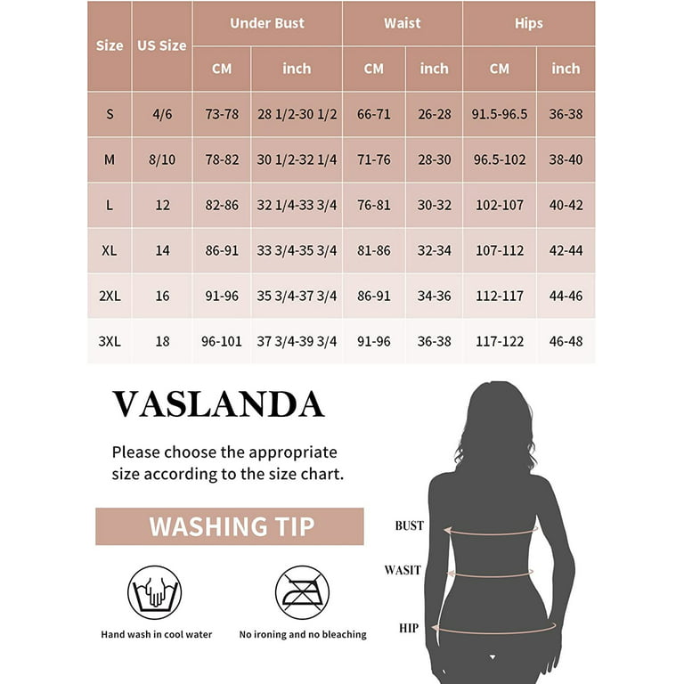 VASLANDA Women Waist Trainer Thong Bodysuit Full Body Shaper Vest