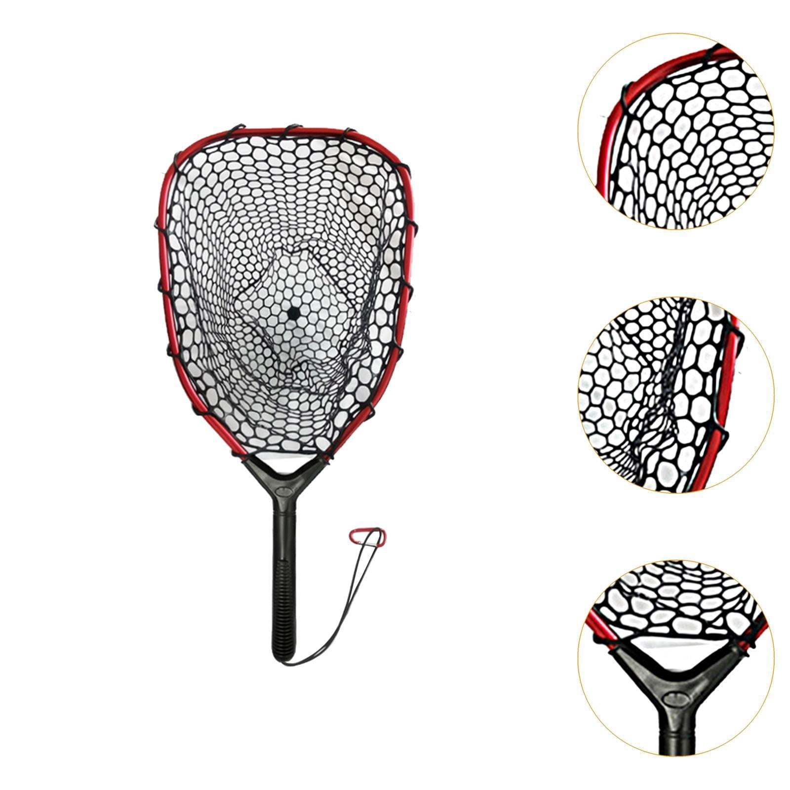 QccHieUs Fishing Landing Net Catching Mesh Net Nonslip Grip Sturdy Fishing Tool Catch and A