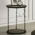 thumbnail image 3 of Furniture of America Brina Rustic Open Shelf Round 3-Piece Accent Table Set, Dark Brown, 3 of 5