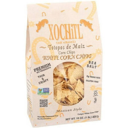 Xochitl Organic Mexican Style White Corn Chips, 16 oz, (Pack of 9)