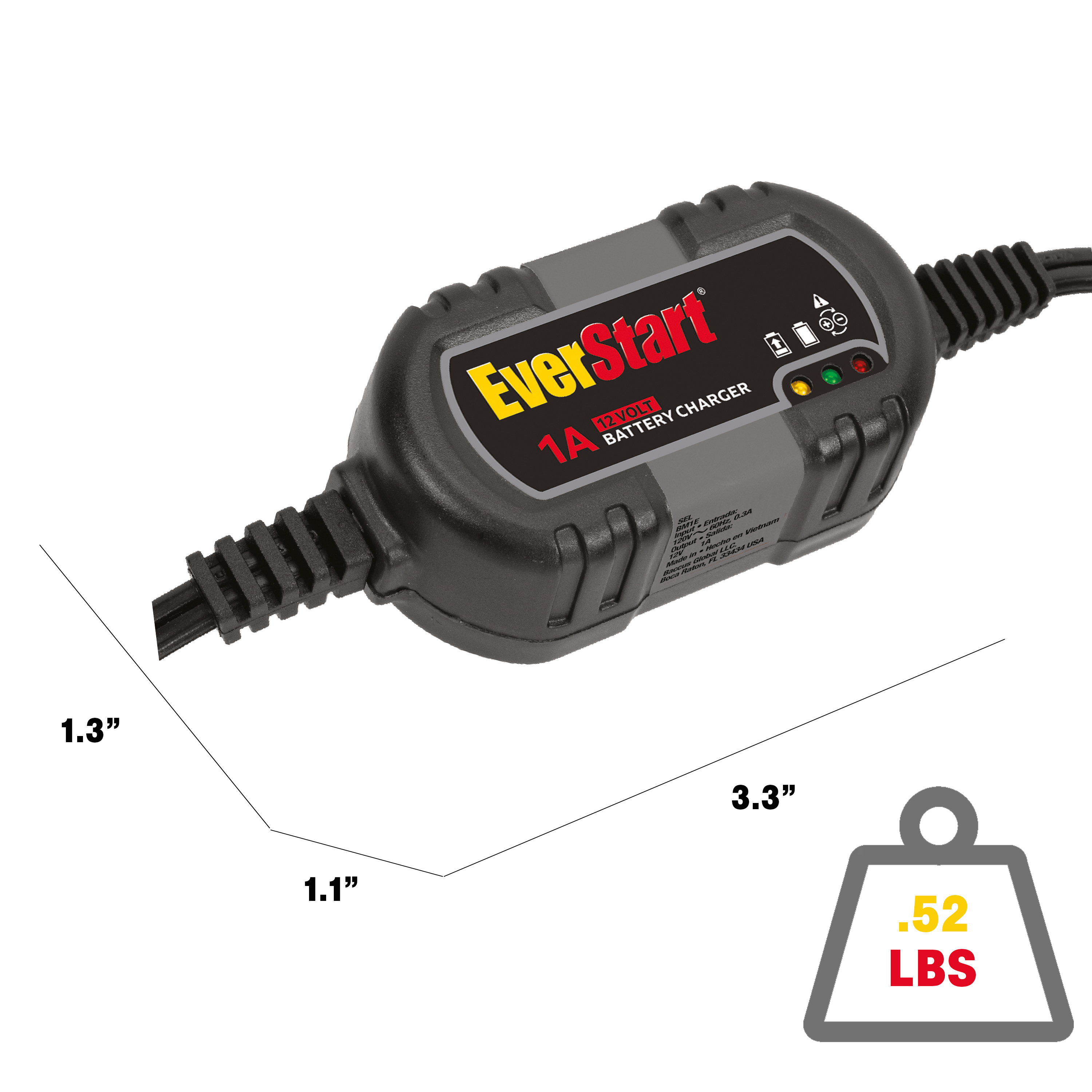Everstart 12V Automotive/Marine Battery Charger and Maintainer (BM1E) New - image 4 of 7