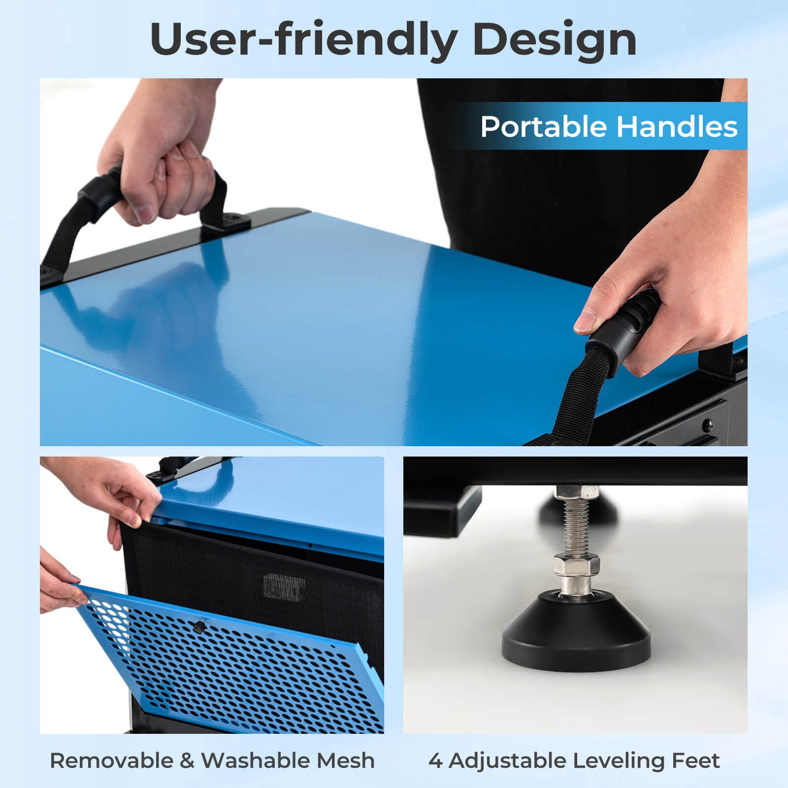 Costway 42 Pint(DOE) Crawl Space Dehumidifier Commercial Dehumidifier with 3 Modes & 24H Timer 1300 Sq. ft Coverage Area Blue (MAX 124Pint at 95°F, 90%RH)