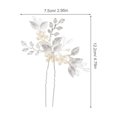 thumbnail image 3 of Horquilla de novia hecha a mano con flores de perlas falsas, accesorios vintage para el cabello para boda, horquilla de pelo largo, horquilla de novia para disfraz, elegante horquilla para el cabello, 3 of 8