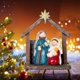 thumbnail image 1 of Fiudx Liquidación de ofertas flash Adornos de decoración de la natividad Adornos navideños Caballo en forma de pesebre Adornos de resina Decoración de escritorio para el hogar, 1 of 6