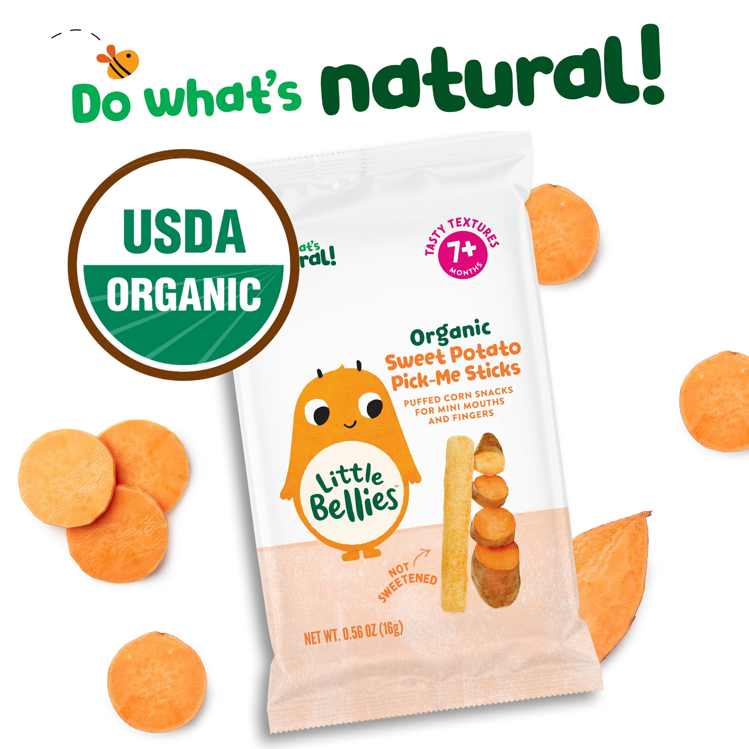 Little Bellies Organic Sweet Potato Pick-Me Sticks 0.56 oz Bag