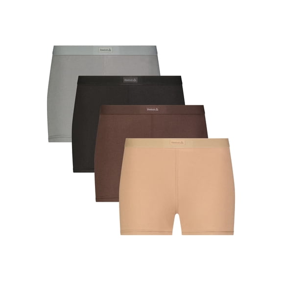 Reebok Women's Sport Soft Boyshort Panties, 4-Pack Sizes S-2XL