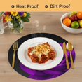 thumbnail image 4 of Purple Rose Round 13 Inch Placemats Set of 8, Abstract Spring Flowers Vintage Black HeatResistant Non Slip Place Mats for Dining Table, Wipeable Braided Kitchen Table Mats for Housewarming, 4 of 9