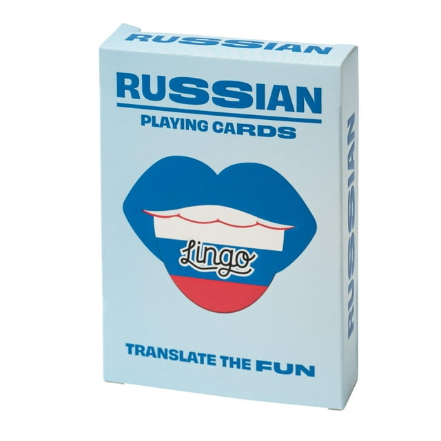 Naipes de jerga rusa | Tarjetas didácticas de viaje | Aprenda vocabulario en ruso de una manera fácil y divertida | 52 traducciones esenciales