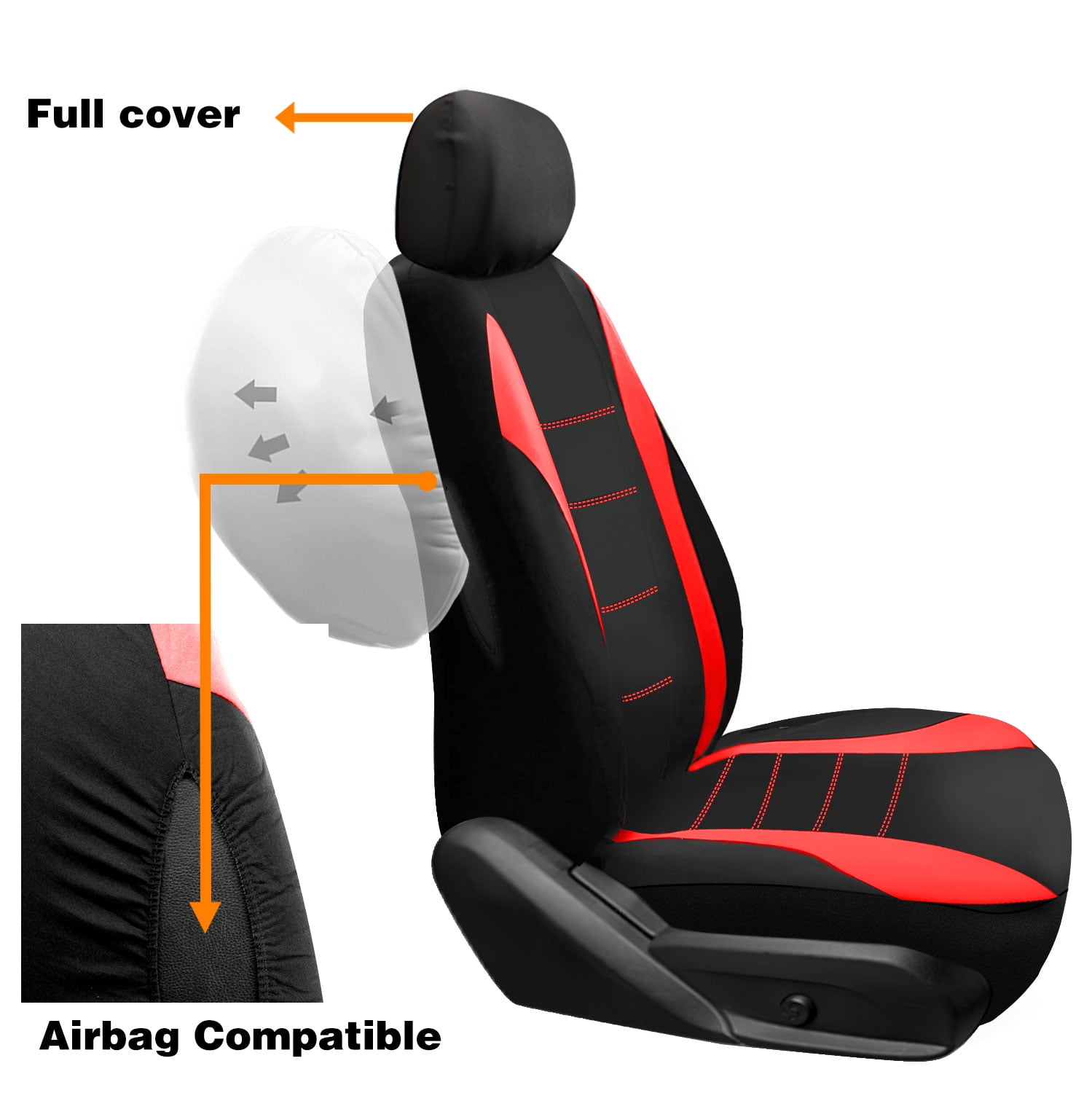 TIANLAIMEI Full Set Car Seat Covers with Steering Wheel Cover and Seat Belt Shoulder Protector Set, Automotive Seat Cushion Car Accessories Fits Most Cars