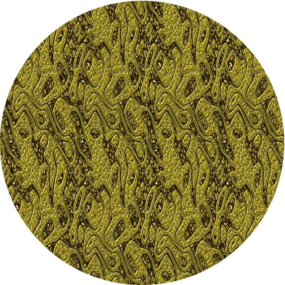 Ahgly Company Machine Washable Indoor Round Transitional Brown Area Rugs, 7' Round