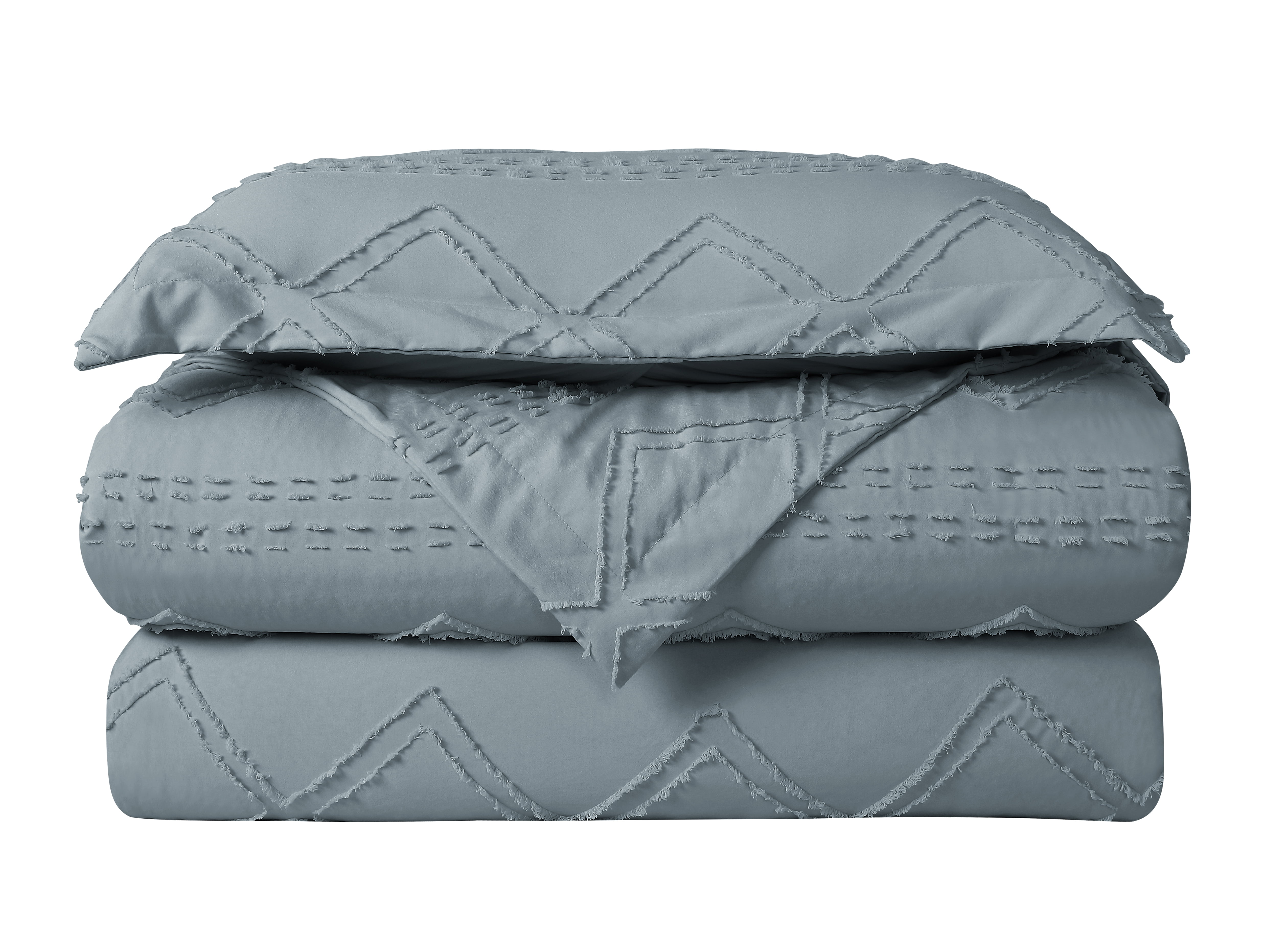 Swift Home Diamond Textured Soft Touch Duvet Cover Set, All Season Bedding with Zipper Closure, Includes Pillow Shams, King, Blue