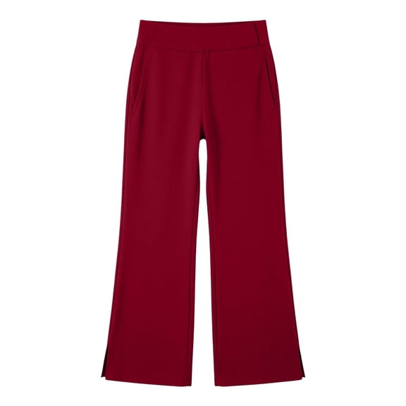 Ticikt Girls High Waisted Uniform Pants Kids Wide Leg Dress Pants Casual Trousers with Pockets