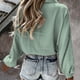 thumbnail image 4 of Cárdigan de manga larga con cuello en V para mujer, informal, liso, con botones, camisetas Fridja  BV0+4160, 4 of 5