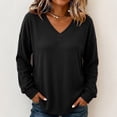 thumbnail image 5 of Tqcoqu Women's Ribbed V‑Neck Sweatshirt, Loose Long Sleeve Knit‑Like Pullover Casual Loungewear Top, 5 of 9