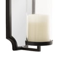 thumbnail image 6 of Kate and Laurel Ciel Glam Mirrored Wall Sconce, 6 x 5 x 16, Black, Modern Scalloped Candle Holder with Removable Glass Cylinder and Mirror for Bathroom or Bedroom Wall Decor, 6 of 9