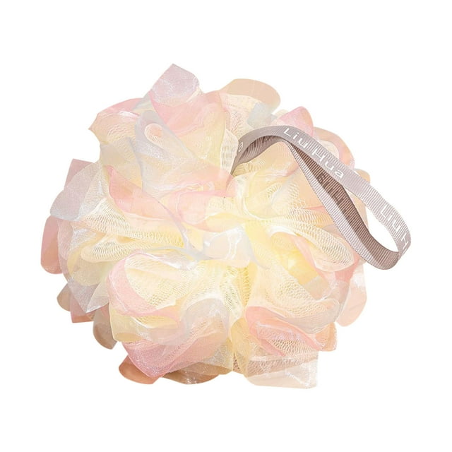 TopLLC Bath Loofah Sponge, Colorful Soft Mesh Exfoliating Shower Pouf Balls with Hanging Rope, Deep Cleaning Body Scrubber Sponge Fine Foaming Body Wash Puff Bathing Accessories for Men and Women