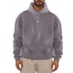 thumbnail image 1 of Sudadera con capucha para hombre, color liso, bolsillos, botones, manga larga, blusa de poliéster, 1 of 5