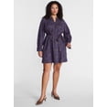 thumbnail image 2 of Terra & Sky Women's Plus Cotton Balloon Sleeve Tie Waist Tunic Dress, Sizes 0X-5X, 2 of 5